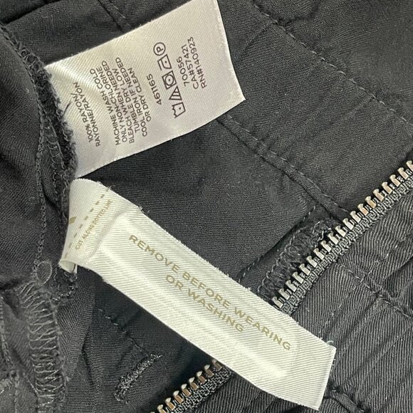 LOFT Utility Jumpsuit Women's Size Small Front Zip Black 100% Rayon Ankle NEW‎ - Picture 9 of 15